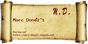 Marc Donát névjegykártya